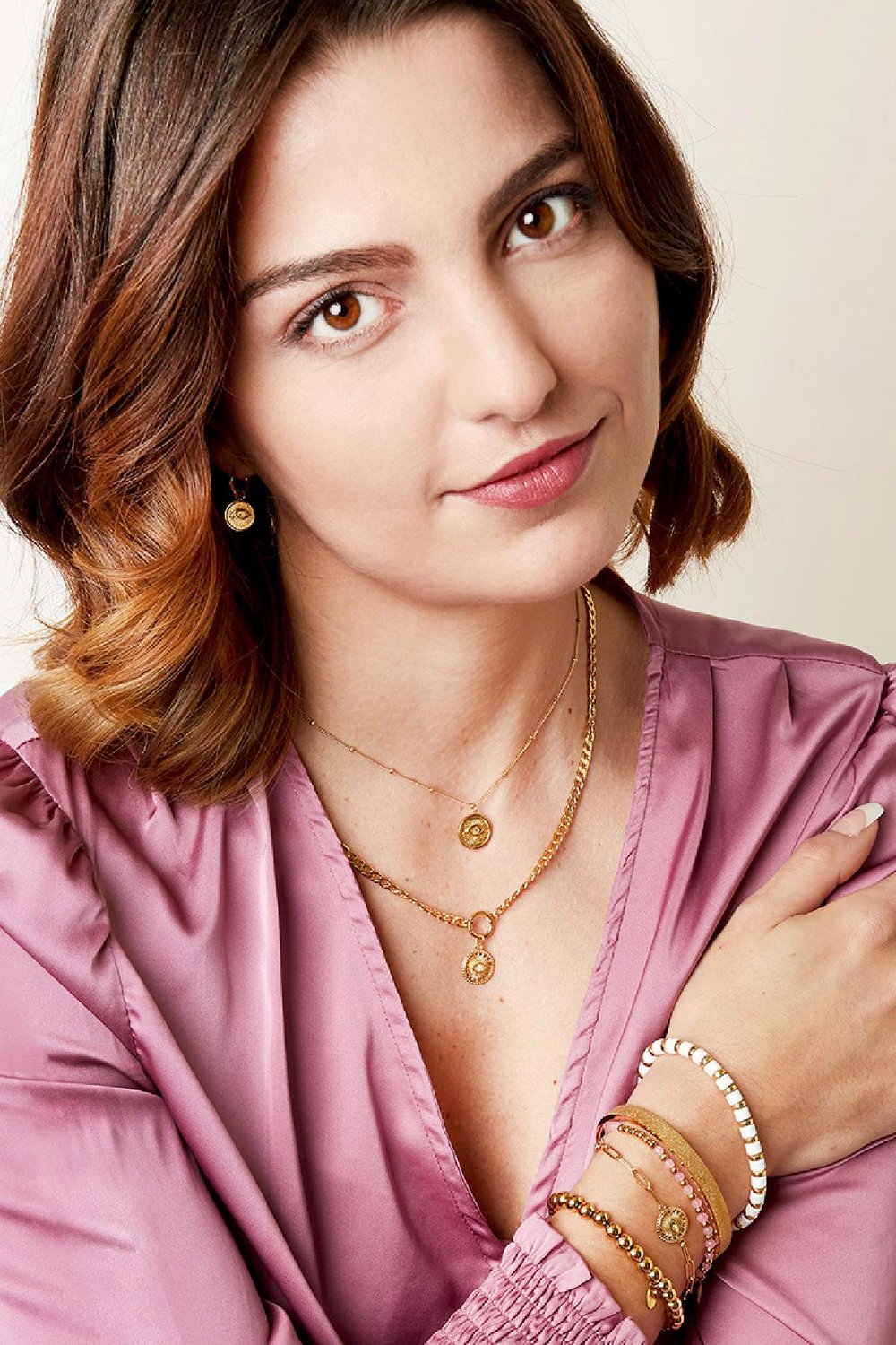 Collar Sundial Plata Acero inoxidable h5Imagen2